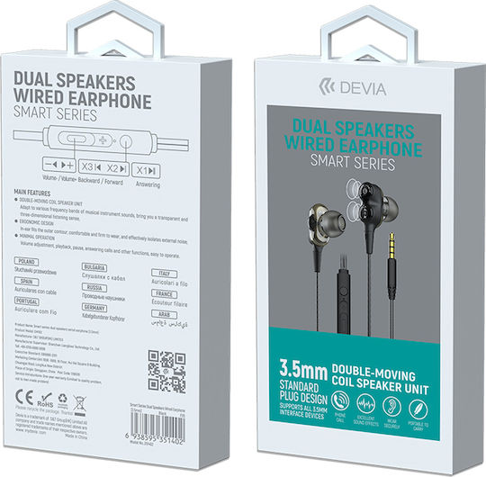 Devia EM009 In-Ear Freisprecheinrichtung Kopfhörer mit Stecker 3.5mm Schwarz