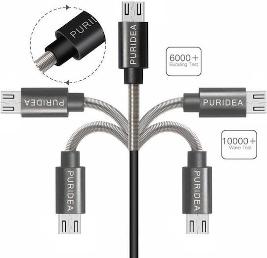 Puridea L18 Regulär USB 2.0 auf Micro-USB-Kabel Schwarz 0.2m 1Stück