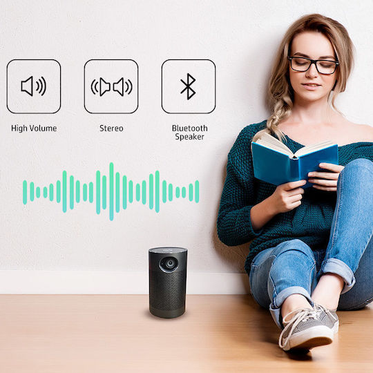 HP MP250 Mini 3D Beamer DLP Lichtquelle LED mit Wi-Fi (Eingebaut) und Eingebauten Lautsprechern