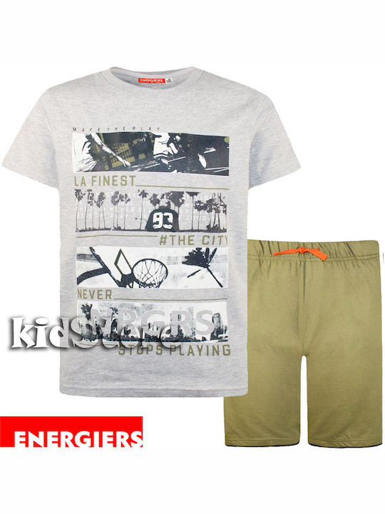 Energiers Kids Set with Shorts Summer 2pcs Gray