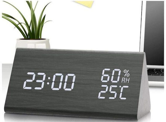 Tabletop Digital Clock LCD with Alarm Clock Black AT000100254