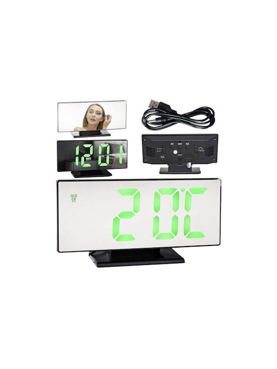 με Καθρέπτη Tabletop Digital Clock with Alarm Black 00010721