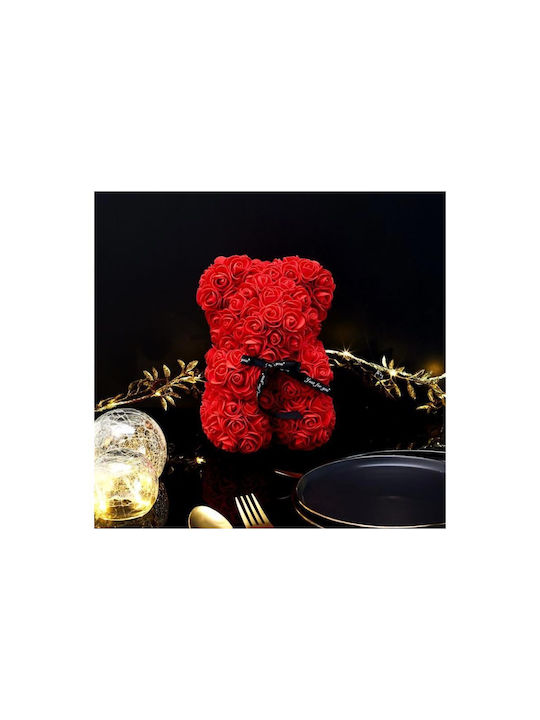 Bear of Artificial Roses Red 26cm in Box The Home Deco Factory
