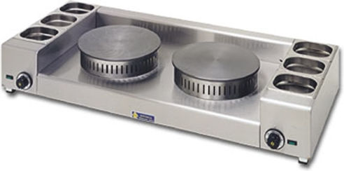 Sergas KGL2X40 Double Commercial Crepe Maker LPG 6kW with Stove Diameter 40cm