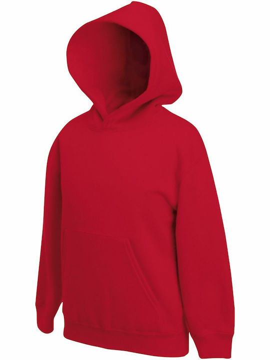 Fruit of the Loom Παιδικό Φούτερ με Κουκούλα και Τσέπες Κόκκινο