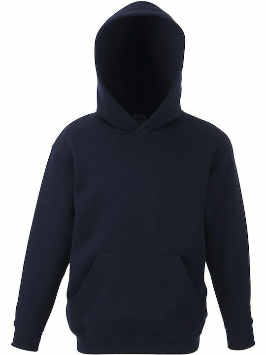 Fruit of the Loom Kinder Sweatshirt mit Kapuze und Taschen Marineblau