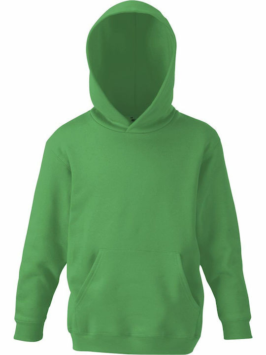Fruit of the Loom Детски Суичър с Качулка и Джобове Зелен Kids Classic Hooded Sweat