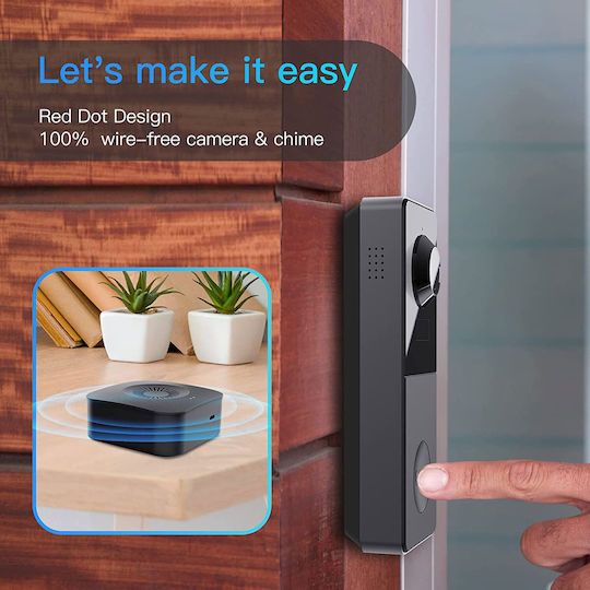 Arenti Wireless Doorbell Wi-Fi Compatible with Alexa Black