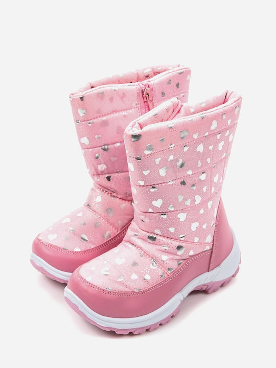 Snow Boot Pink with hearts Pre ski b843208