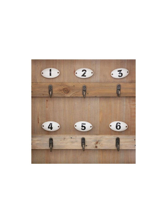 Atmosphera Wall Key Holder Wooden 10 Hooks 26x8.5x38cm