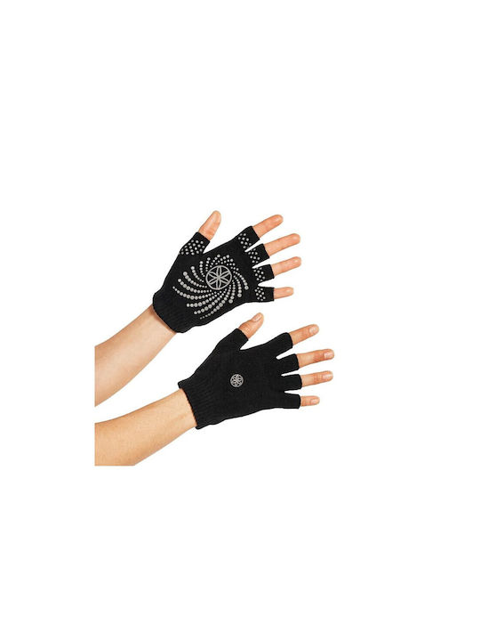 Gaiam Grippy Yoga Γυναικεία Αθλητικά Γάντια Γυμναστηρίου Μαύρα