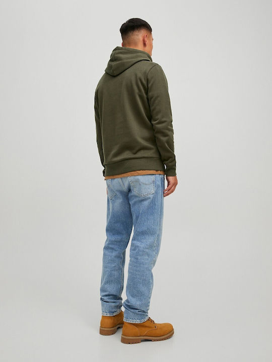 Jack & Jones Herren Sweatshirt mit Kapuze und Taschen Khaki