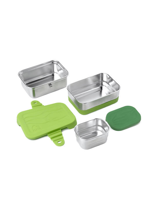 Ecolunchbox Splash Box Cutie pentru Mâncare Inox Verde 2buc