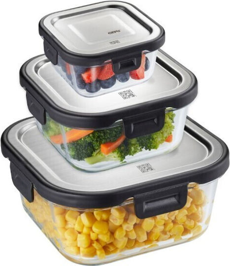 Gefu Milo Lunchbox Glas Silber Geeignet für die Mikrowelle 800ml 1Stück