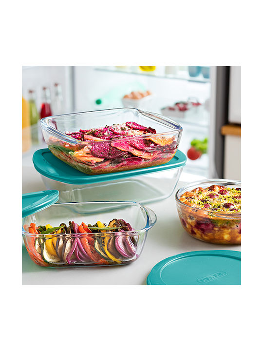 Pyrex Cutie pentru Mâncare Sticlă Verde Potrivit pentru Cuptor cu Microunde 1050ml 1buc