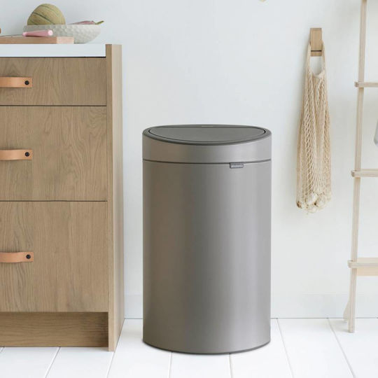 Brabantia NewIcon Κάδος Απορριμμάτων Μεταλλικός Platinum με Φωτοκύτταρο 40lt
