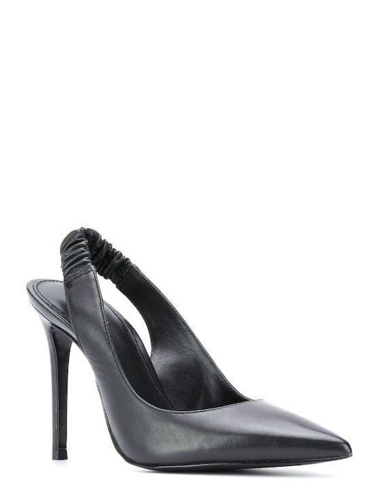 Michael Kors Leather Pointed Toe Stiletto Black High Heels Raleigh 40T0RAHG1L 40T0RAHG1L-001