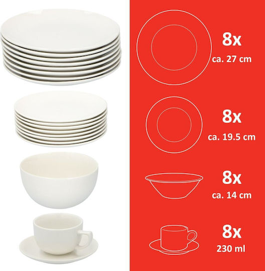 Alpina Appliances Alb Porțelan Set de Vase 40buc