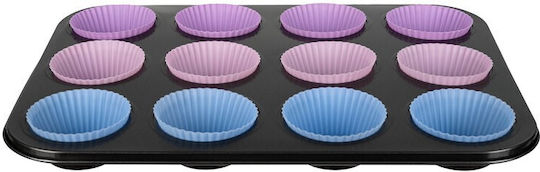 Ruhhy Backform Törtchen/Muffins Aluminium 12 Plätze 35x26.5x3.5cm 1cm