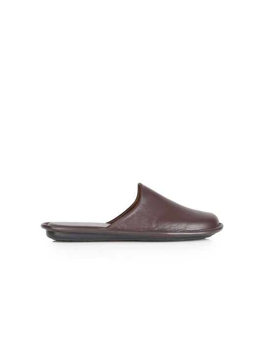 Castor Anatomic Men's Leather Slippers Brown