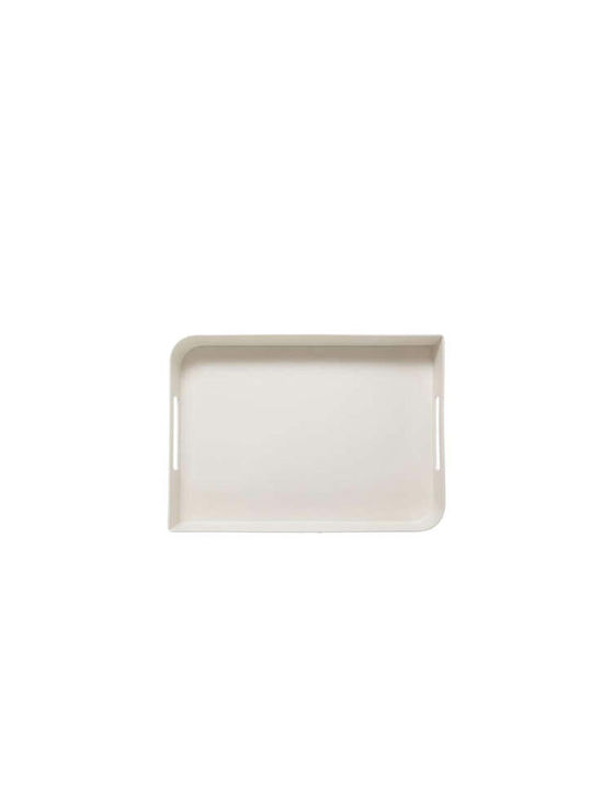 Rectangle Tray of Plastic with Handle In White Colour 45x30x5cm 1pcs