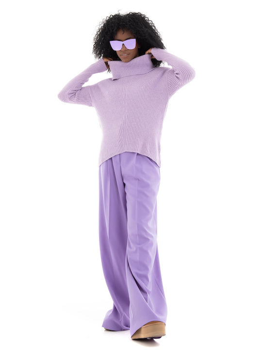 Only Women's Long Sleeve Pullover Turtleneck Lilacc