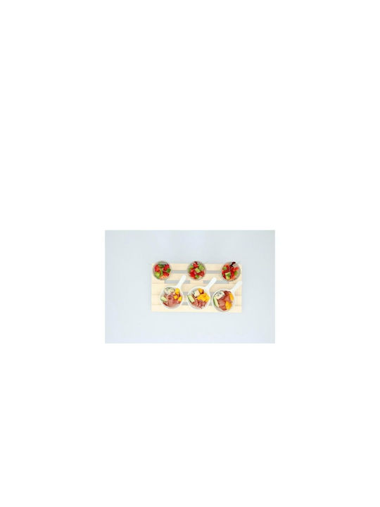 Alpina Appliances Glass Dessert Divided Serving Tray with 3 Slots White 24x16cm 10pcs