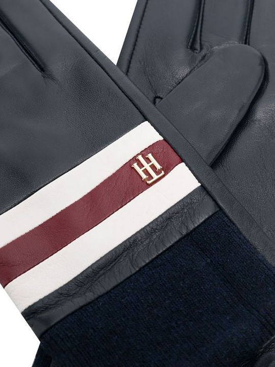 Tommy Hilfiger Μπλε Γυναικεία Δερμάτινα Γάντια