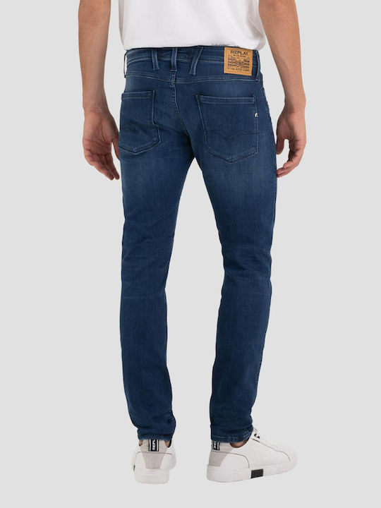 Replay Anbass Ανδρικό Παντελόνι Τζιν Ελαστικό Slim Fit Tapered Navy Μπλε