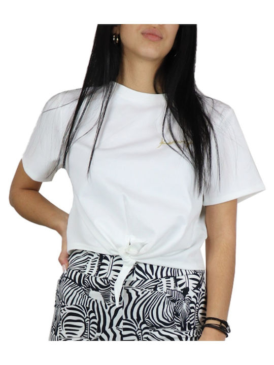 Women's Summer Crop Top Cotton Short Sleeve White