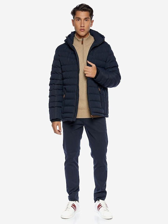 Χειμωνιάτικο Μπουφάν Puffer Navy Μπλε