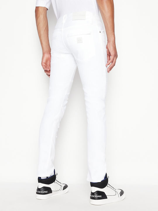 Armani Exchange Men's Denim Elastic Trousers White