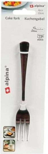 Alpina Appliances Inox Fruit/Dessert Fork Set Silver 15cm 4pcs