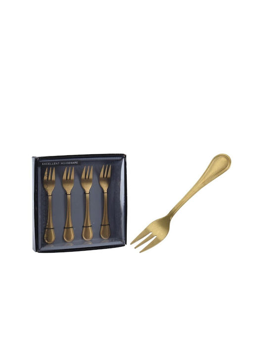 Aria Trade Inox Fruit/Dessert Fork Set Gold 4pcs