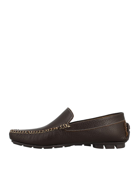 Δερμάτινα Ανδρικά Loafers σε Καφέ Χρώμα