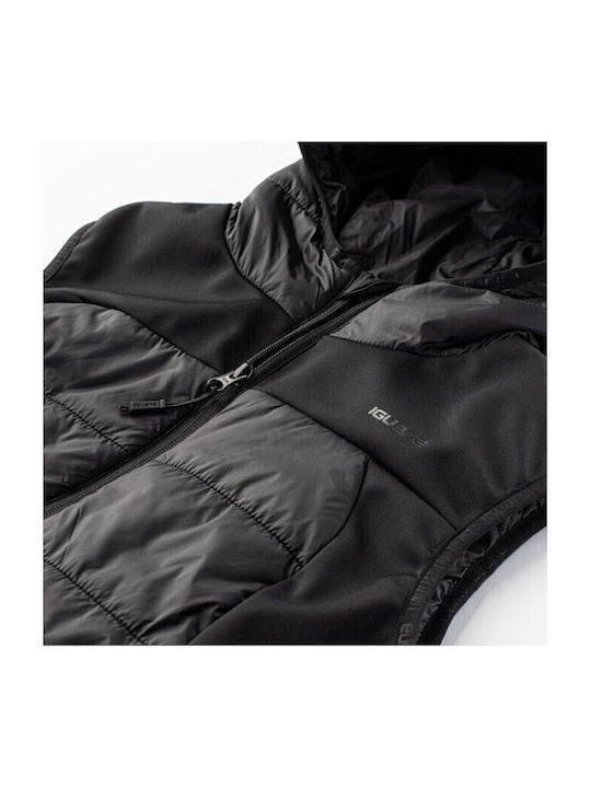 Loanna Women's for Hiking Short Puffer Jacket for Winter with Hood Black