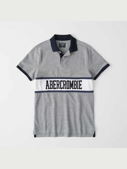 Abercrombie & Fitch Bluza Bărbătească cu Mânecă Scurtă Polo Gri