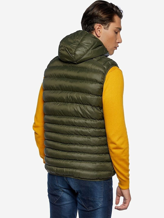 Sleeveless Jacket Puffer Khaki