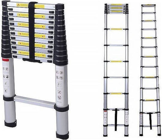 Teleskopische Leiter Aluminium 15 Stufen mit maximaler Höhe 5m