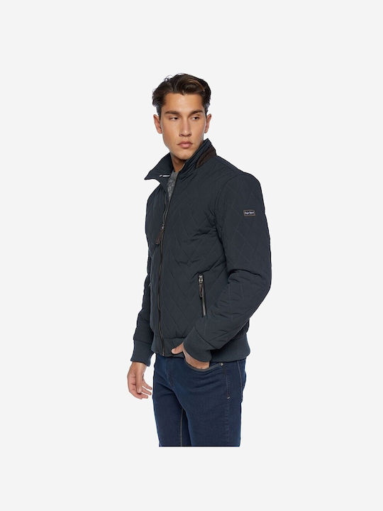 Brokers Jeans Herren Winter Jacke Lässig Blau