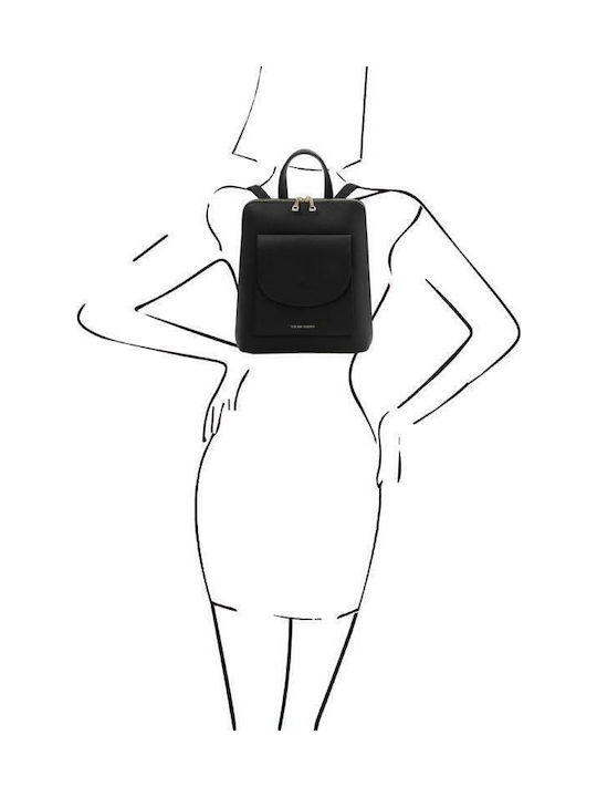 Leather Women's Bag Backpack Black