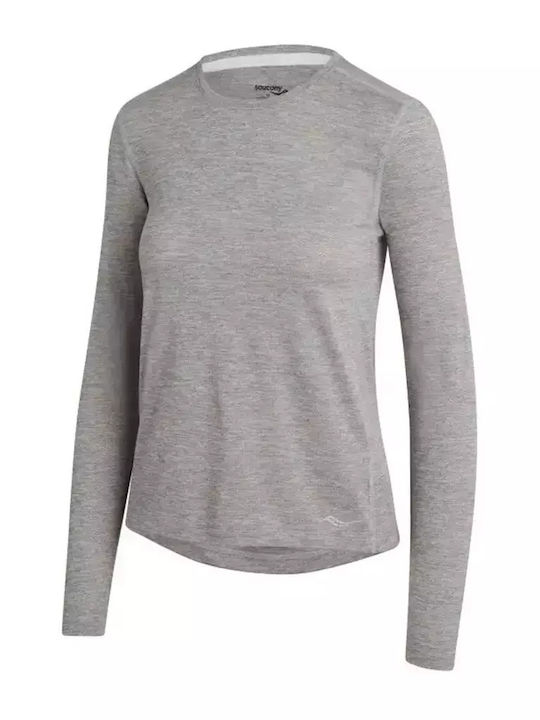 Damen Sport Bluse Langärmelig Gray