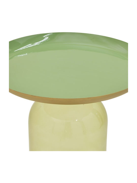 Round Side Table Glass Dark Green 50x50x56 cm