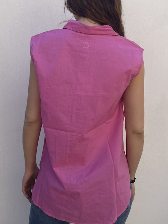 Only Women's Monochrome Sleeveless Shirt Super Pink