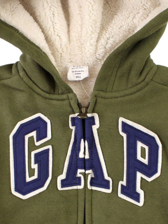 GAP Athletic Kids Cardigan Sweatshirts Hooded Green