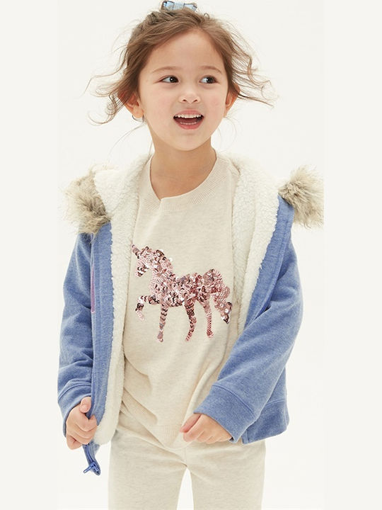 Kinder-Sweatshirtjacke mit Kapuze Lila