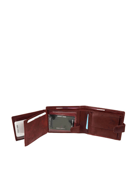 AN Leather Men's Wallet Classic Burgundy