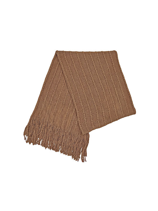 Women's scarf with fringes Brown code 3567