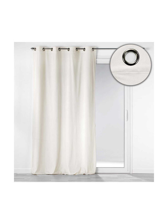 Douceur d'Intérieur Curtain with Grommet Casual Ecru 140x260cm