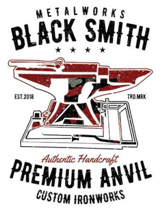 Takeposition Black Smith T-shirt Bărbătesc cu Mânecă Scurtă Alb